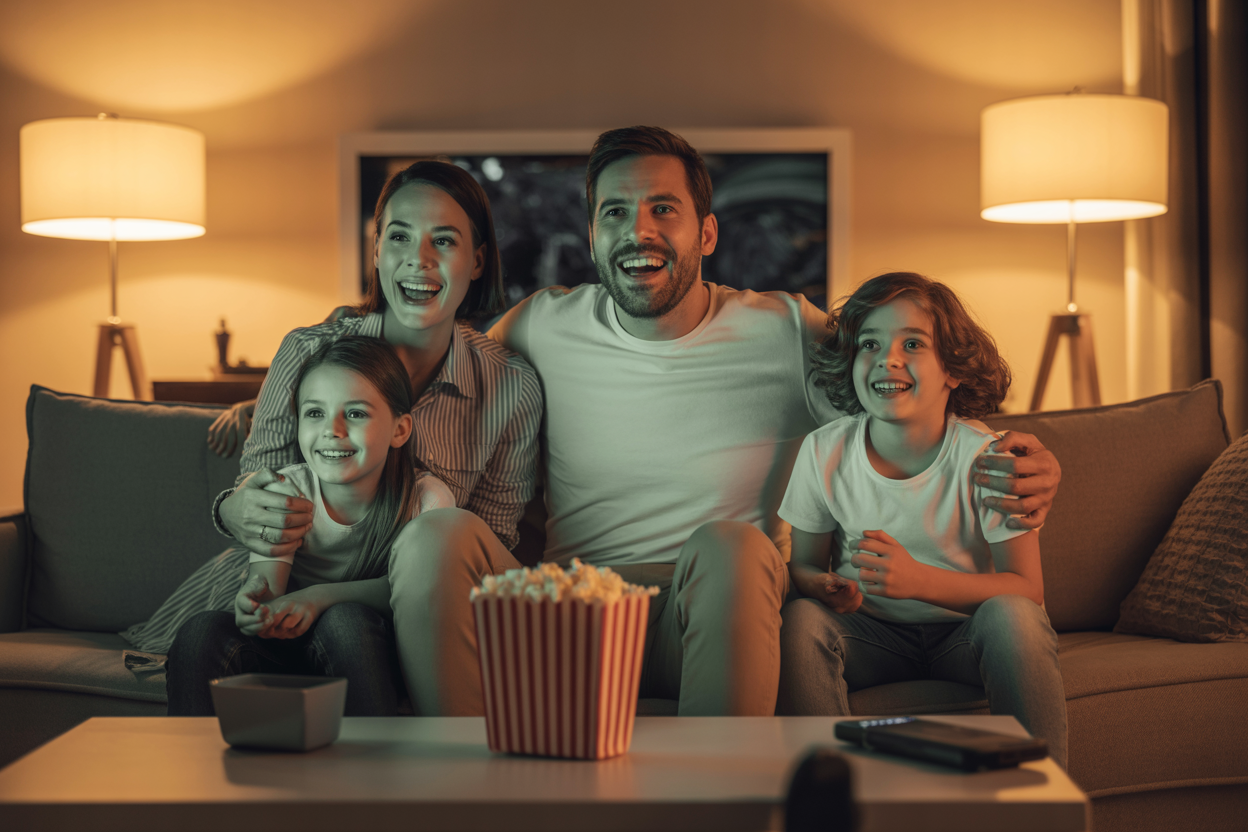 Visual comparison of Full HD, 4K, and 8K IPTV resolutions on a modern TV